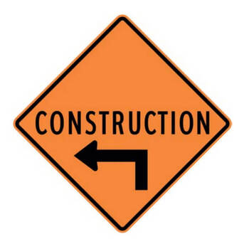 construction - hard left turn