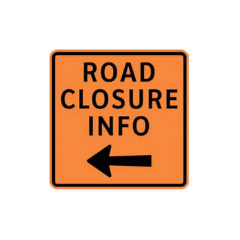 road closure info - left arrow