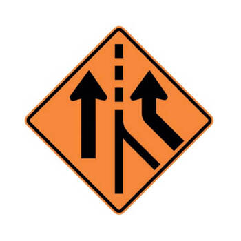 lane coming together from right