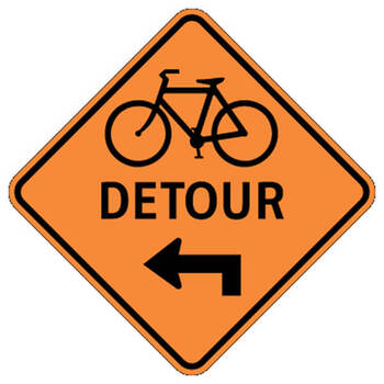 bike detour ahead left