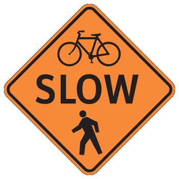 bike / pedestrians slow