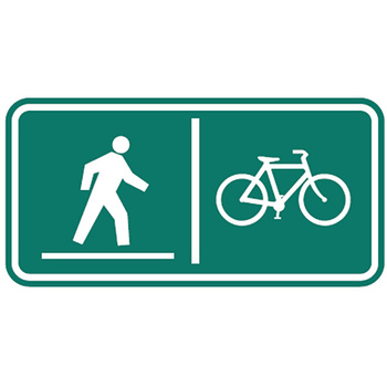 pedestrian left, bike right (path / lane order)