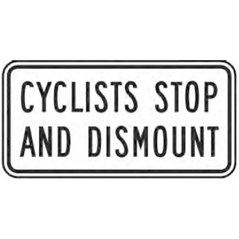cyclists stop and dismount tab