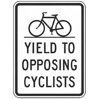 yield to opposing cyclists