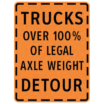 trucks over 100% of legal weight detour - not variable