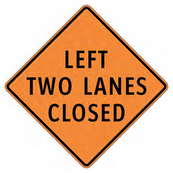 left two lanes closed
