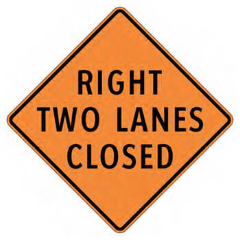 right two lanes closed