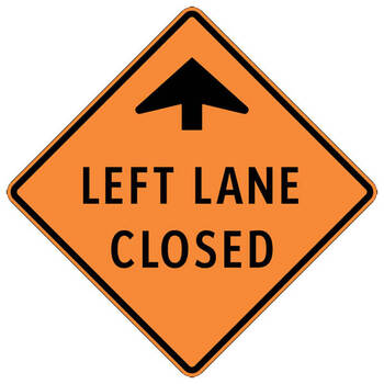 left lane closed ahead