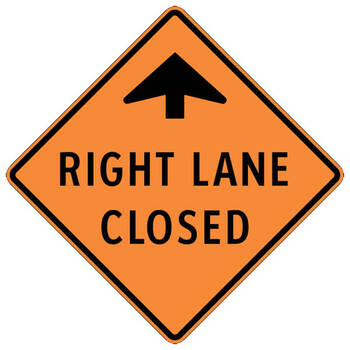 right lane closed ahead
