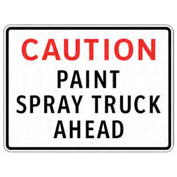 caution - paint spray truck ahad