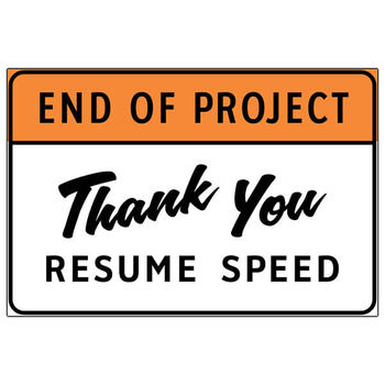 end of project thank you resume speed