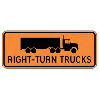 right-turn trucks in roundabout