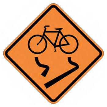 cyclists slippery / uneven roadway