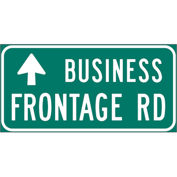 business frontage road ahead
