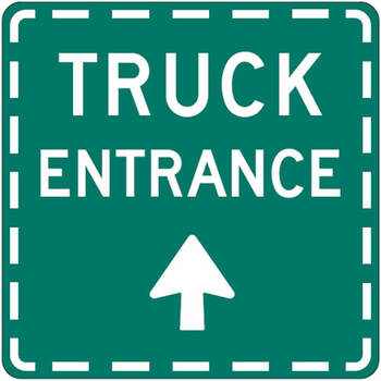 truck entrance arrow ahead