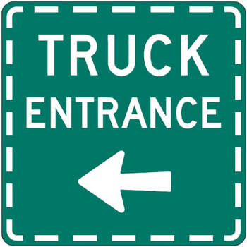 truck entrance left arrow