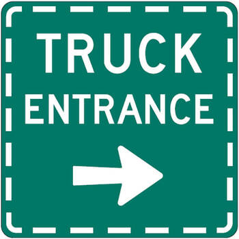 truck entrance right arrow