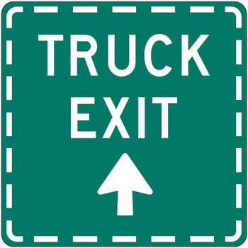 truck exit arrow ahead