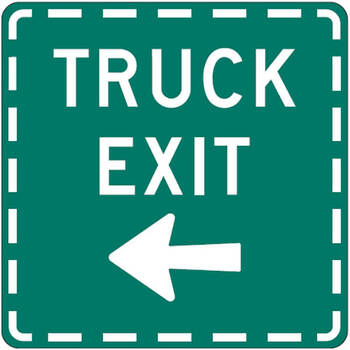 truck exit left arrow