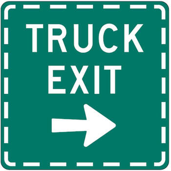 truck exit right arrow