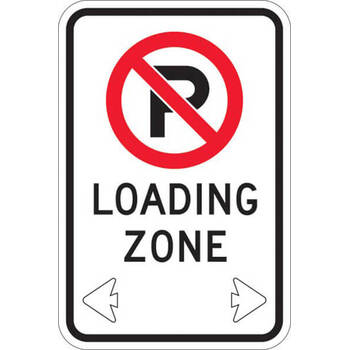 no parking loading zone with arrows