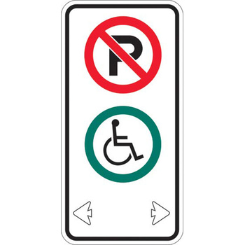 no parking disabled parking only with arrows