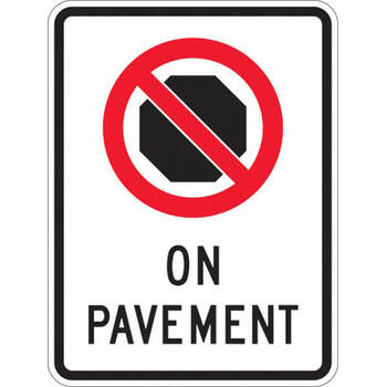 no stopping on pavement