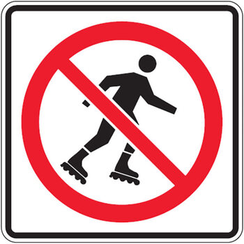 no roller blading - left