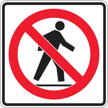  pedestrian prohibited - left