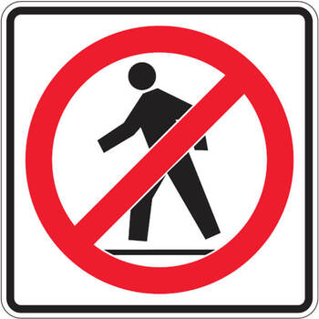 pedestrian prohibited - right