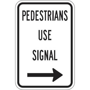 pedestrians use signal with right arrow