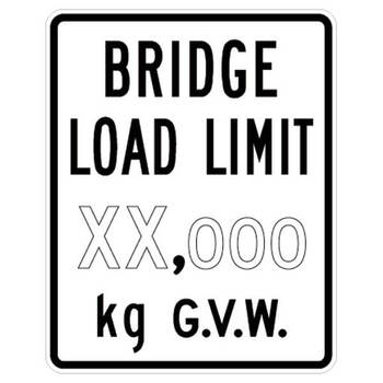  bridge limit ( xx ) kg g.v.w.