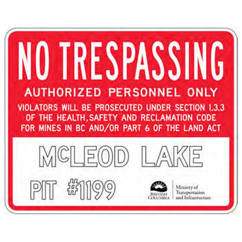 no trespassing pit name and number