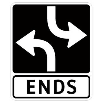 two way - left turn lane ends