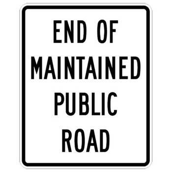 end of maintained public road
