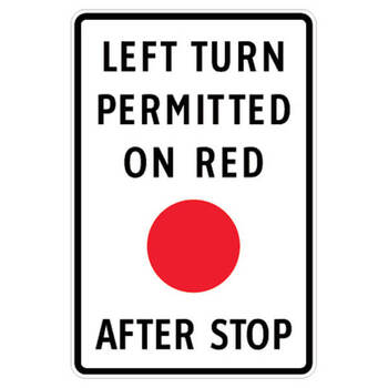 left turn permitted on red after stop
