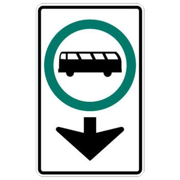 buses permitted with down arrow