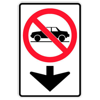 no cars with down arrow