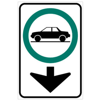 cars permitted with down arrow