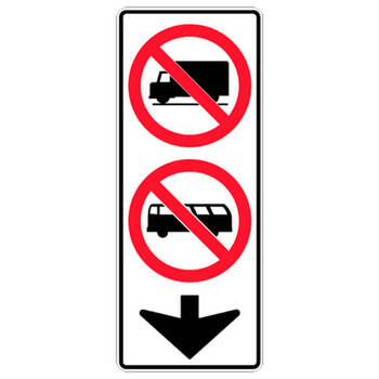 no trucks, no buses with down arrow