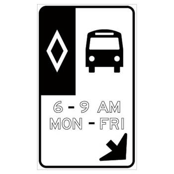 hov buses with hours and days right angled arrow