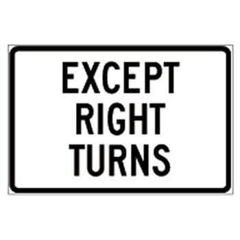 except right turns tab