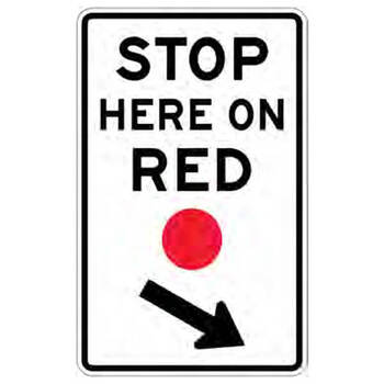 stop here on red - left arrow