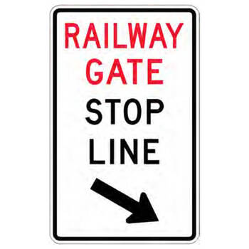 railway gate stop line - left arrow