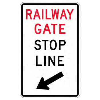 railway gate stop line - right arrow