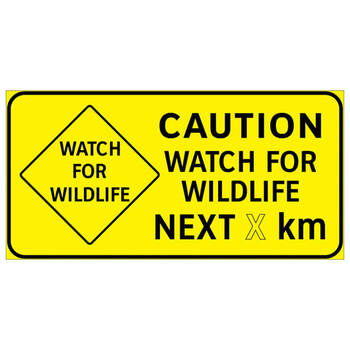 caution watch for wildlife next ( x ) km