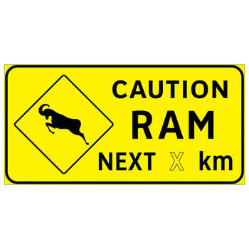 caution ram next ( x ) km