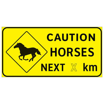 caution horses next ( x ) km