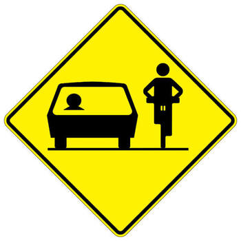 share the road - cyclists & vehicles