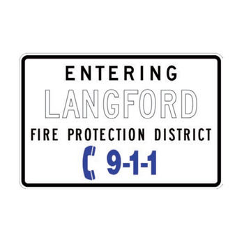 Entering (Name) Fire Protection District 9-1-1 phone #